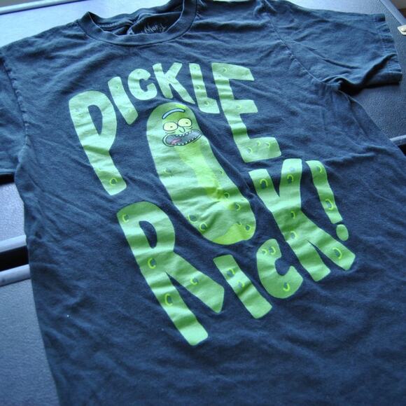 Pickle Rick Rick, Rick & Morty Small Black Adult Swim Shirt - Picture 2 of 6